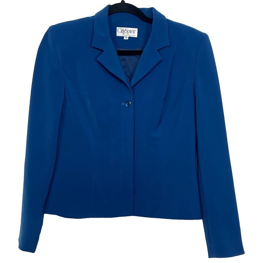 Women's Vintage City Spirit Collection Blue Blazer Jacket Size 6